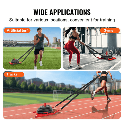 Pull Push Power Sled VEVOR Weight Training Pull Sled - Red