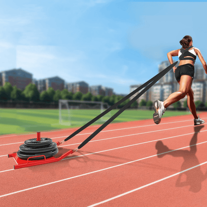 Pull Push Power Sled VEVOR Weight Training Pull Sled - Red