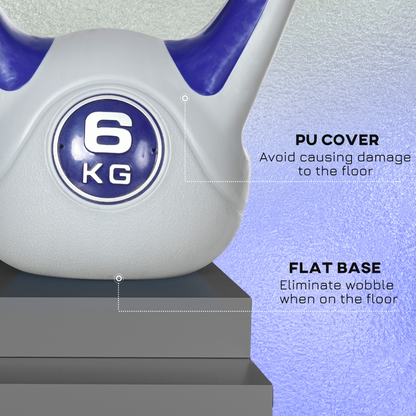 SPORTNOW 6kg Kettlebell - Purple & Grey