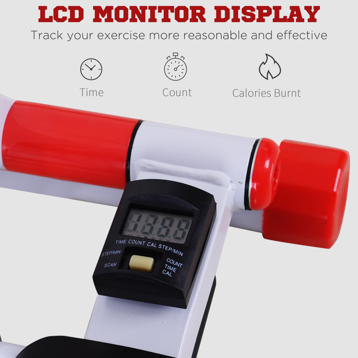 Compact Adjustable Stepper with LCD & Handlebar