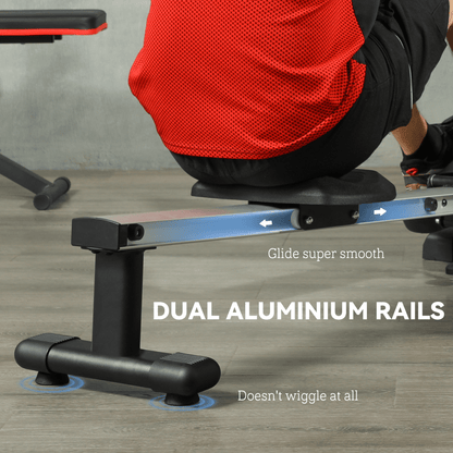 Rowing Machine SPORTNOW Folding Magnetic Rowing Machine - 16 Resistance Levels