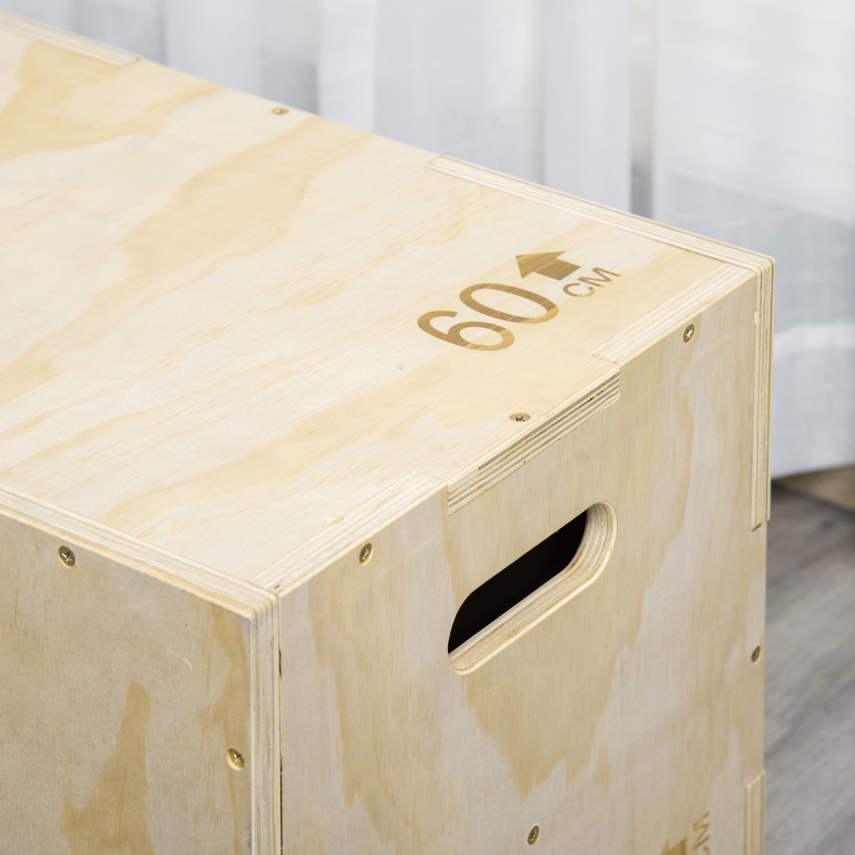 HOMCOM Adjustable 3-in-1 Wooden Plyo Box