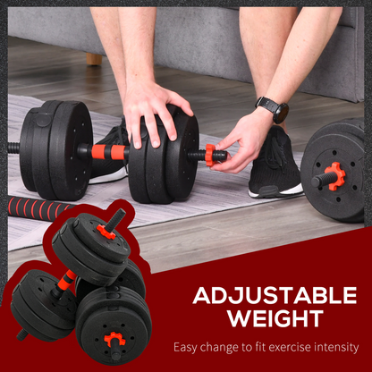 25kg 2-in-1 Adjustable Barbell & Dumbbell Weight Set for Home Fitness