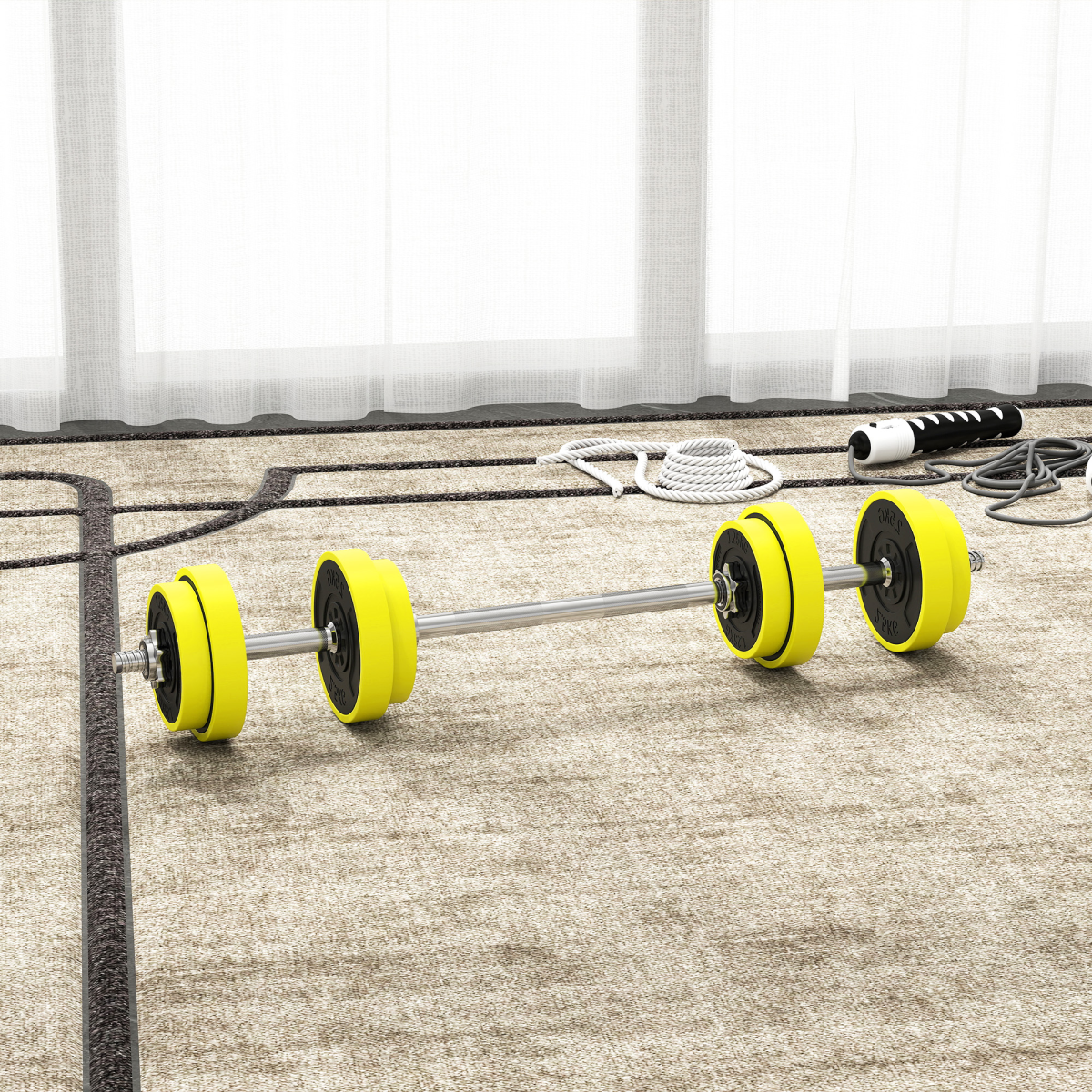HOMCOM 20kg Adjustable Barbell & Dumbbell Set