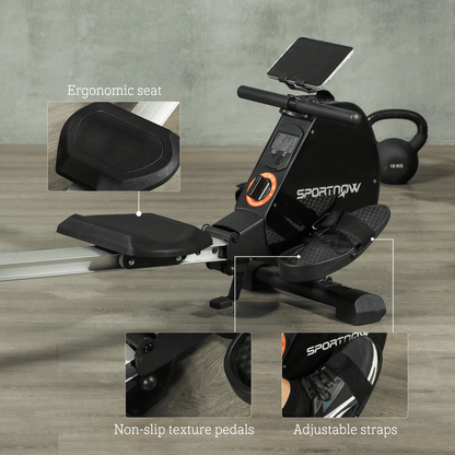 Rowing Machine SPORTNOW Folding Magnetic Rowing Machine - 16 Resistance Levels