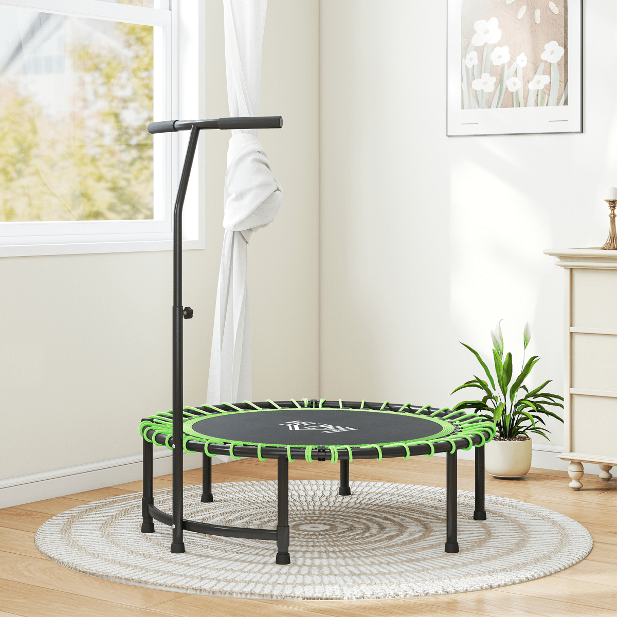 Trampoline HOMCOM Mini Trampoline with Adjustable Handle