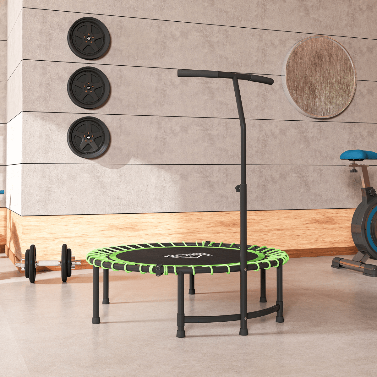Trampoline HOMCOM Mini Trampoline with Adjustable Handle
