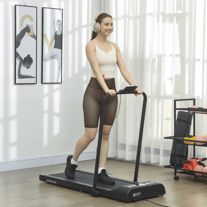 Treadmill Compact HOMCOM Folding Walking Treadmill with LED Display