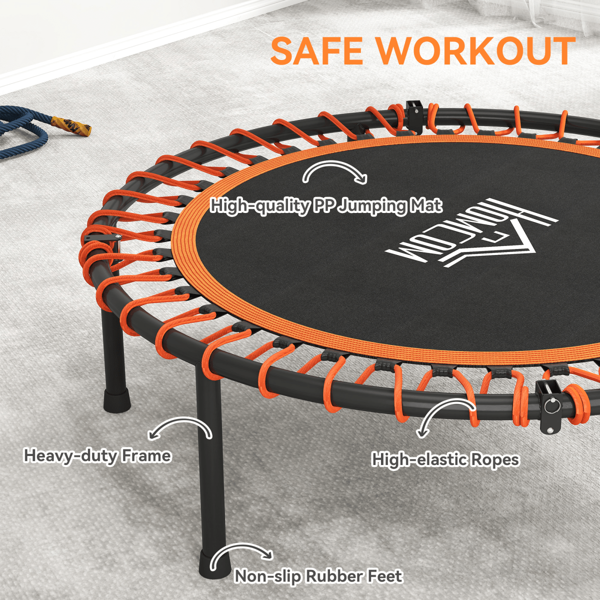 Trampoline HOMCOM Mini Trampoline with Adjustable Handle