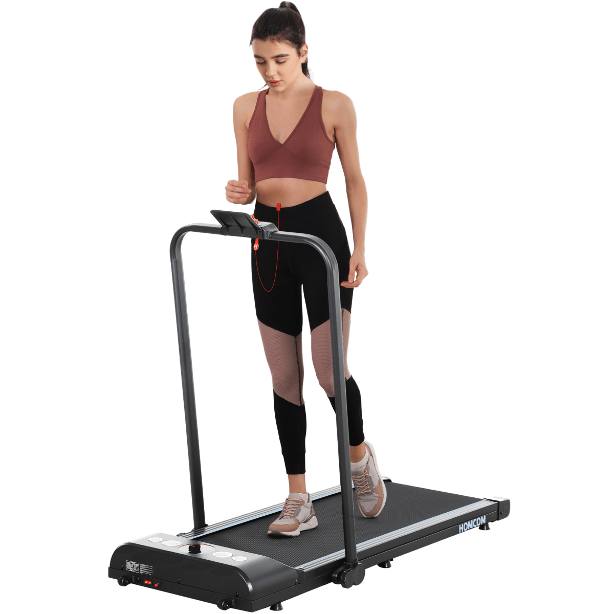 Treadmill Compact HOMCOM Folding Walking Treadmill with LED Display