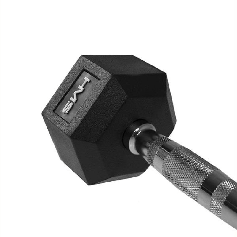 HMS HEX PRO 25 kg Dumbbell: Premium Rubber Coated Steel, Knurled Handle - Fitness Max