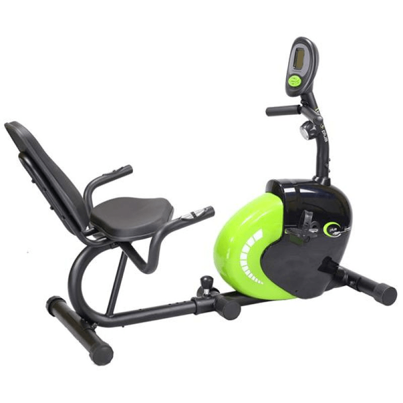 Horizontal Magnetic Bike Plus HMS R9259 - Black & Green - Quiet, Adjustable - Fitness Max