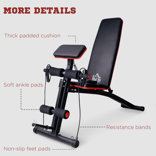 Foldable Dumbbell Bench for Weight Training with 7 Adjustable Incline Positions - Fitness Max