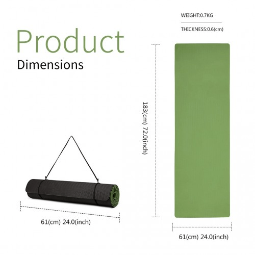 Yoga-1 Kono TPE Classic Yoga Mat - Eco-friendly, Durable, Green & Black - Fitness Max