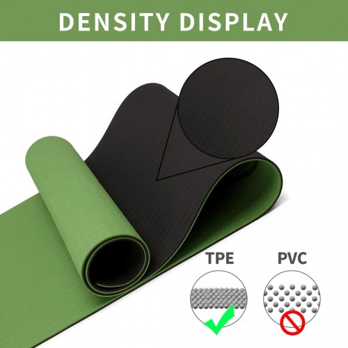 Yoga-1 Kono TPE Classic Yoga Mat - Eco-friendly, Durable, Green & Black - Fitness Max
