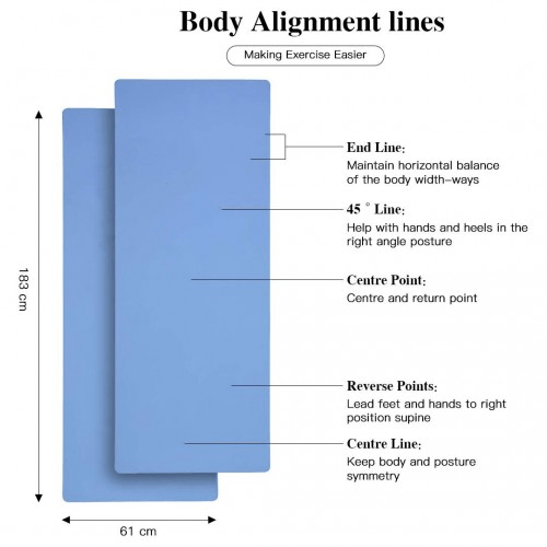 Yoga-1 Kono TPE Classic Yoga Mat in Blue: Eco-Friendly, Anti-Tear, Odorless, Waterproof - Fitness Max