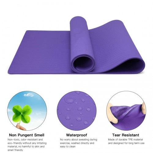 Yoga-1 Kono TPE Classic Yoga Mat in Purple for Ultimate Grip & Comfort - Fitness Max