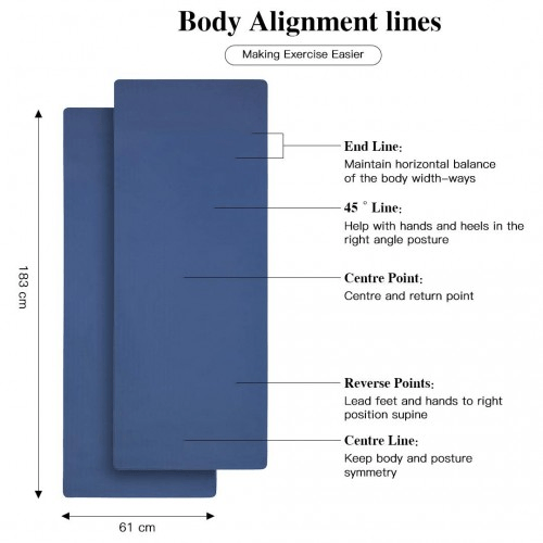 Yoga-1 Kono TPE Classic Yoga Mat Navy Eco-Friendly Cushioned Lightweight - Fitness Max