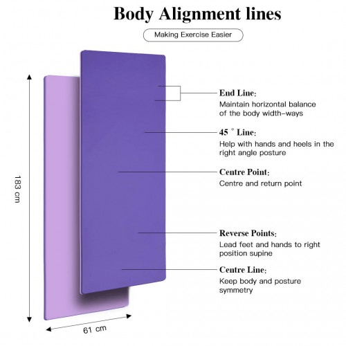 Yoga-1 Kono TPE Non-slip Yoga Mat, Violet And Lilac Eco-Friendly Durable - Fitness Max