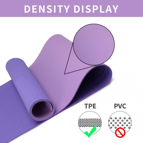 Yoga-1 Kono TPE Non-slip Yoga Mat, Violet And Lilac Eco-Friendly Durable - Fitness Max