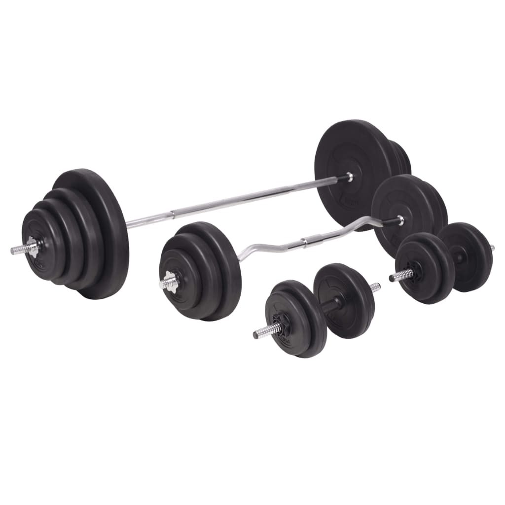 vidaXL 120 kg Weightlifting Set: Barbell and Dumbbell Set for Home Gym - Fitness Max