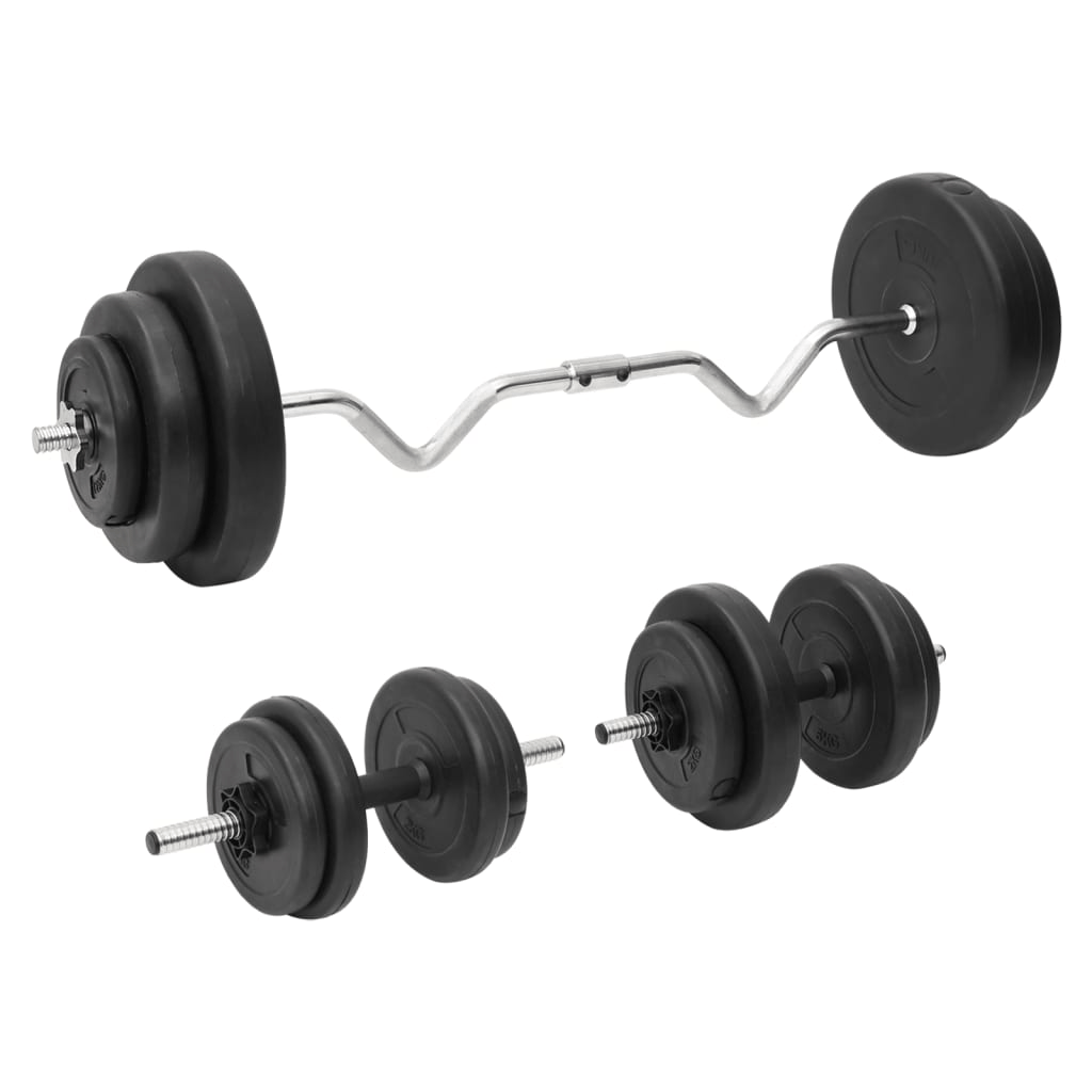 vidaXL Curl Barbell and Dumbbell Set, 60 kg Plates - Ultimate Fitness Gear - Fitness Max