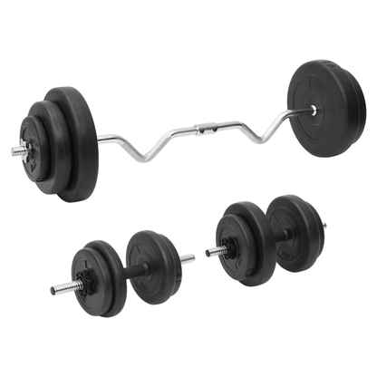 vidaXL Curl Barbell and Dumbbell Set, 60 kg Plates - Ultimate Fitness Gear - Fitness Max