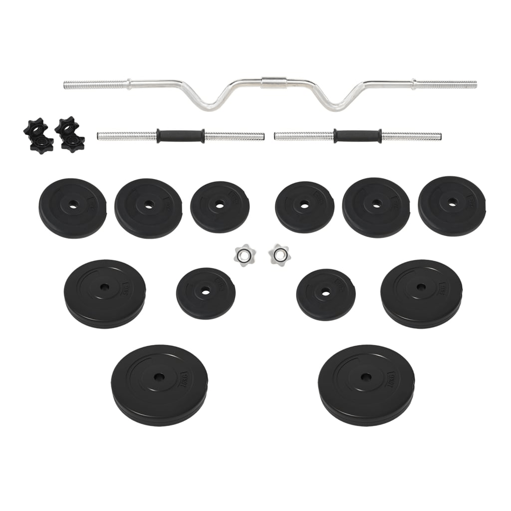 vidaXL Curl Barbell and Dumbbell Set, 60 kg Plates - Ultimate Fitness Gear - Fitness Max