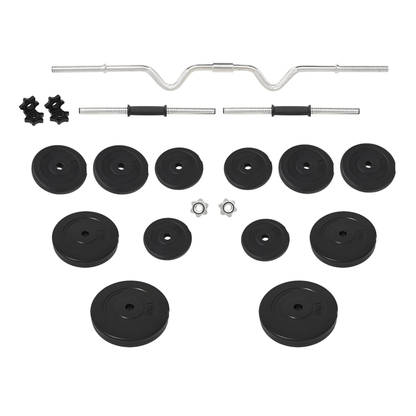 vidaXL Curl Barbell and Dumbbell Set, 60 kg Plates - Ultimate Fitness Gear - Fitness Max