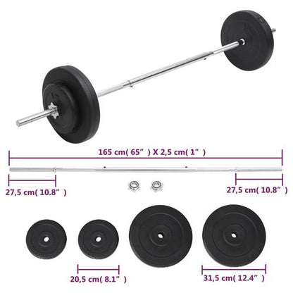 30 kg Barbell Set with Plates - Fitness Max