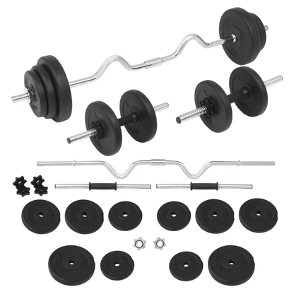 vidaXL 30 kg Barbell and Dumbbell Set for Durable Strength Training - Fitness Max