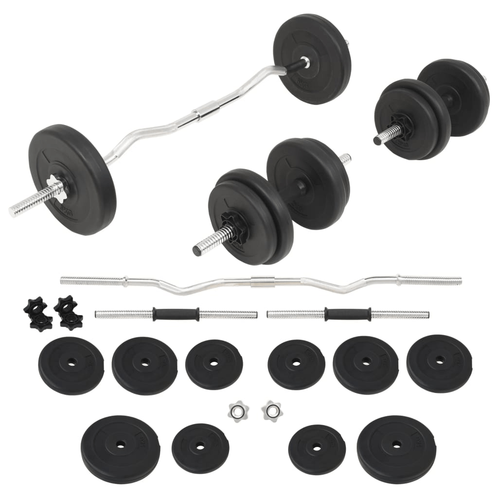 vidaXL 30 kg Barbell and Dumbbell Set for Full-Body Workouts - Fitness Max