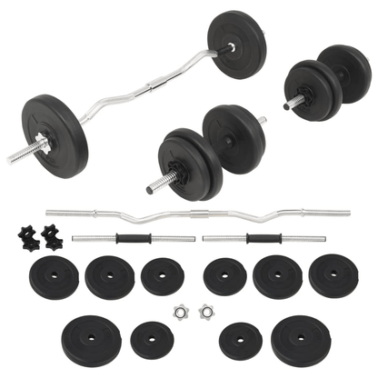 vidaXL 30 kg Barbell and Dumbbell Set for Full-Body Workouts - Fitness Max