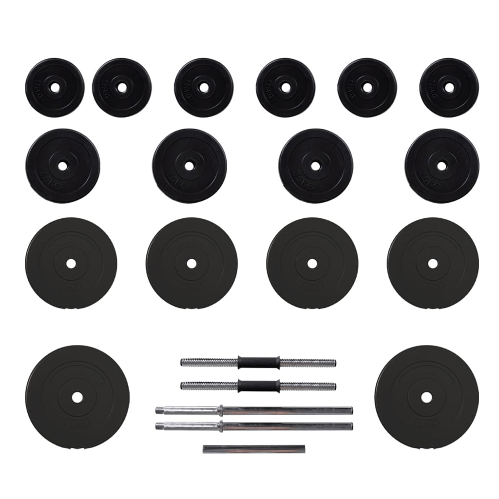 vidaXL 60 kg Barbell and Dumbbell Set for Versatile Fitness Workouts - Fitness Max