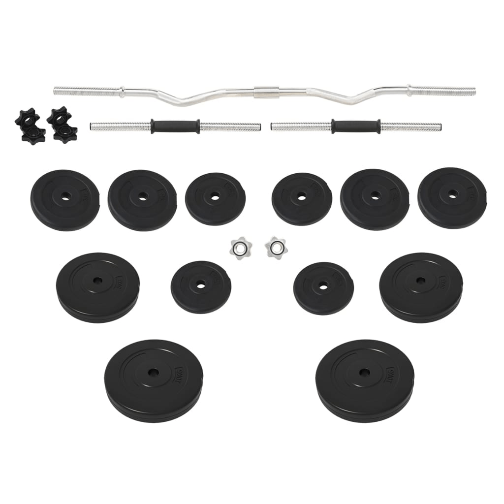 vidaXL 60 kg Barbell and Dumbbell Set: Versatile Fitness Gear - Fitness Max
