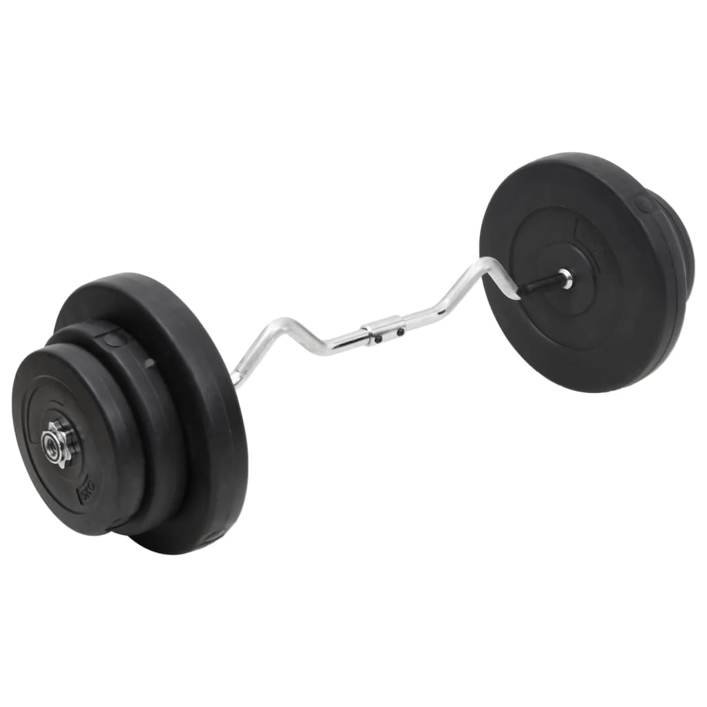 vidaXL 60kg Curl Barbell with Plates - Adjustable Strength Training Set - Fitness Max