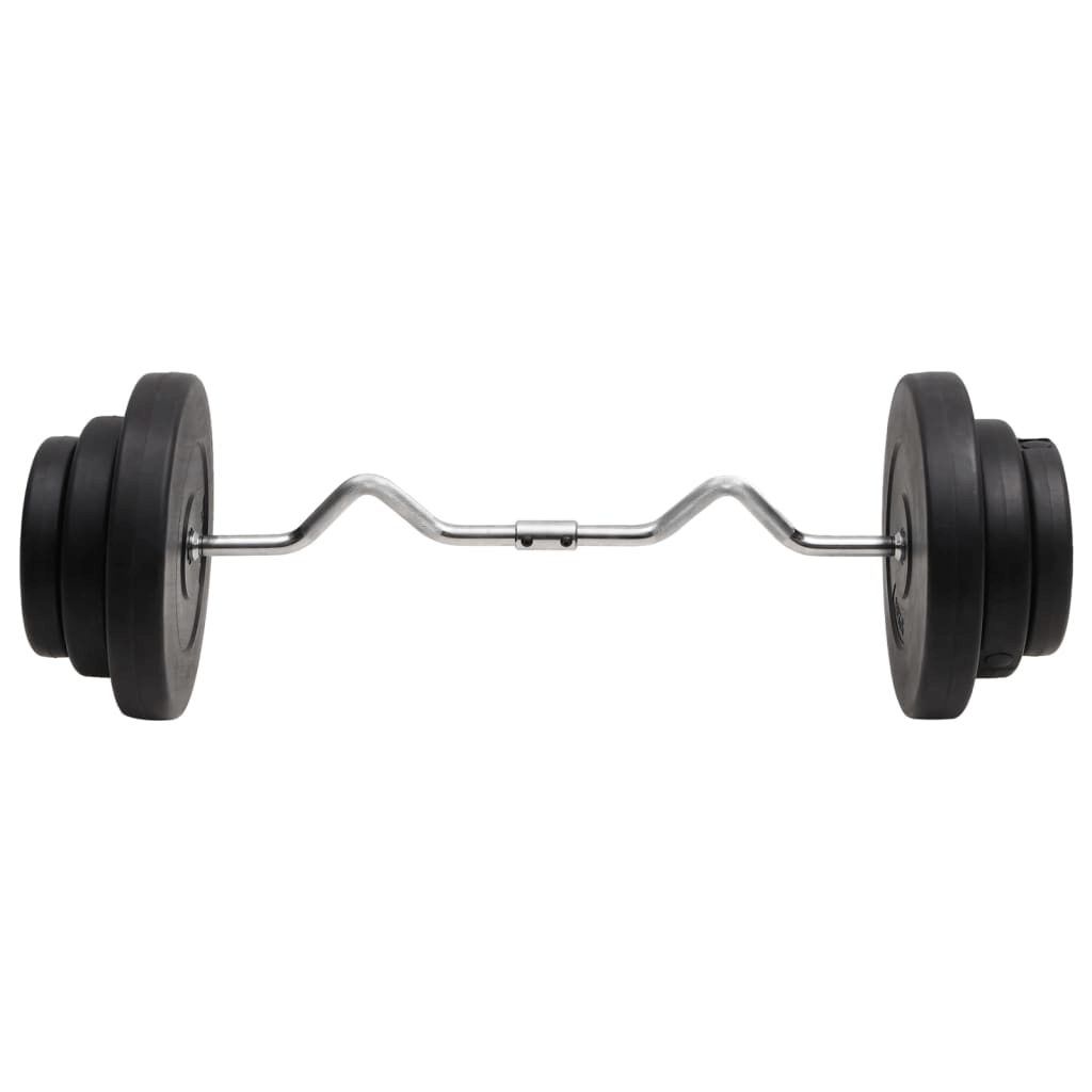 vidaXL 60kg Curl Barbell with Plates - Adjustable Strength Training Set - Fitness Max