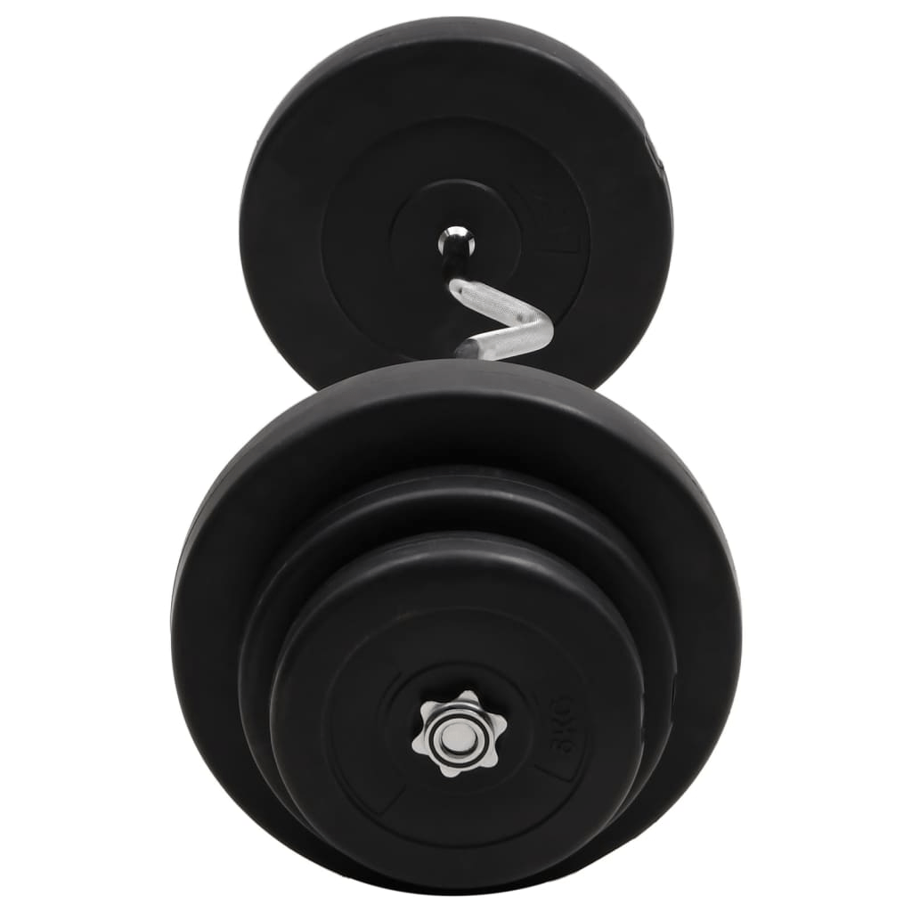 vidaXL 60kg Curl Barbell with Plates - Adjustable Strength Training Set - Fitness Max