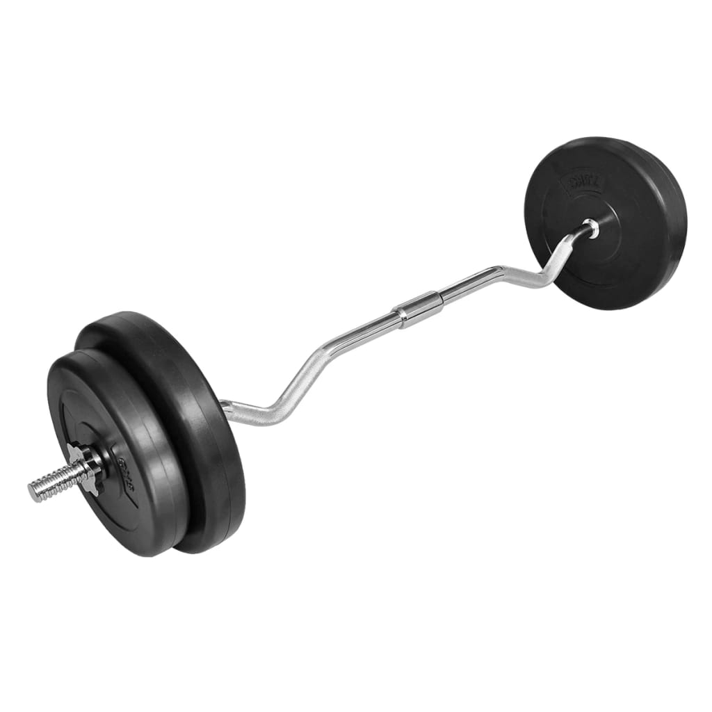 vidaXL Curl Bar with 30kg Weights - Fitness Max