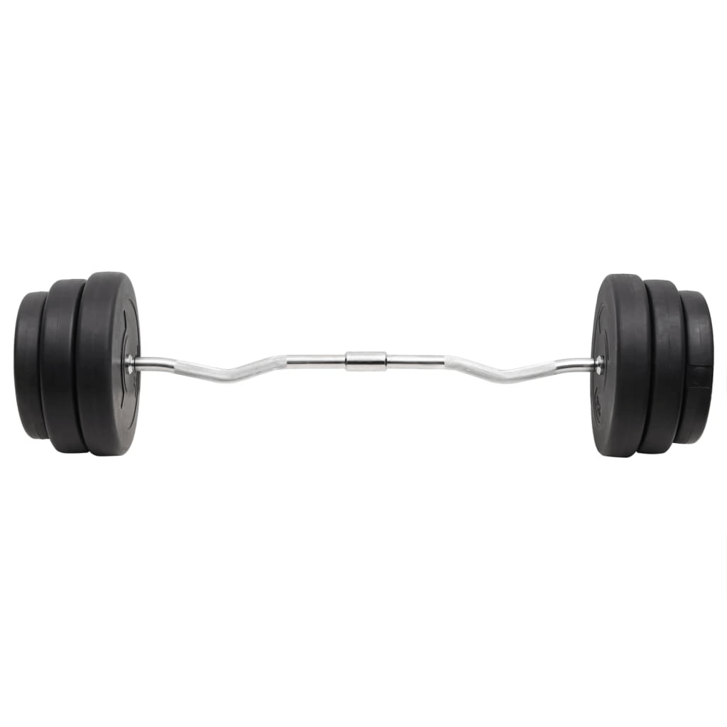 vidaXL Curl Barbell with 90 kg Plates: Versatile Home Gym Gear - Fitness Max