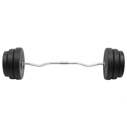 vidaXL Curl Barbell with 90 kg Plates: Versatile Home Gym Gear - Fitness Max