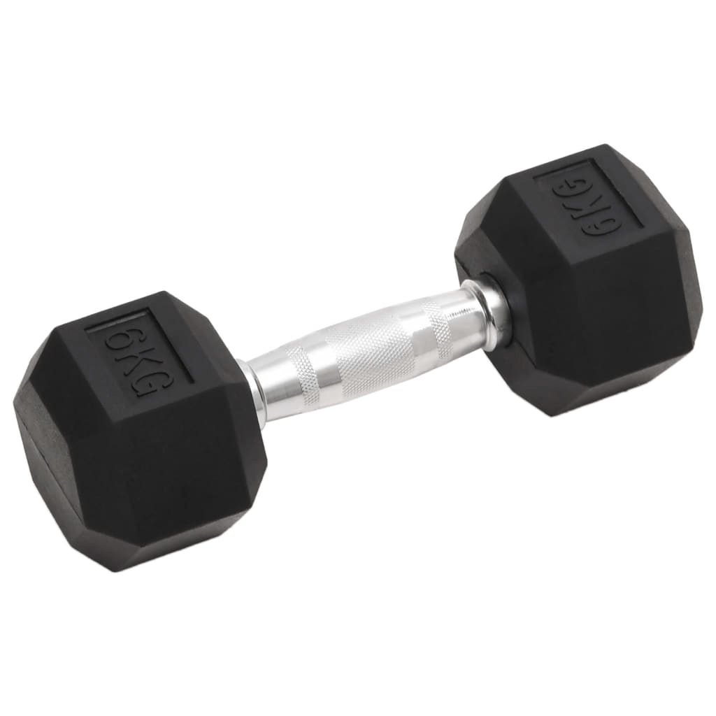 Dumbbell vidaXL 12 kg Cast Iron Rubber Coated Hex Dumbbells