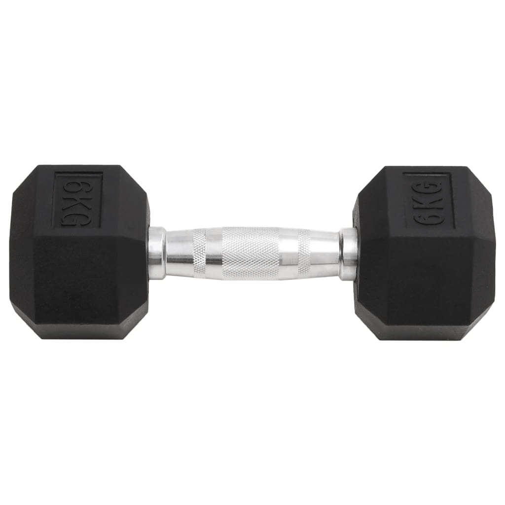Dumbbell vidaXL 12 kg Cast Iron Rubber Coated Hex Dumbbells