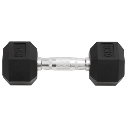 Dumbbell vidaXL 12 kg Cast Iron Rubber Coated Hex Dumbbells