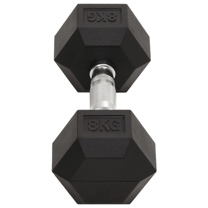 Dumbbell vidaXL 16 kg Hexagonal Rubber Coated Dumbbells Set
