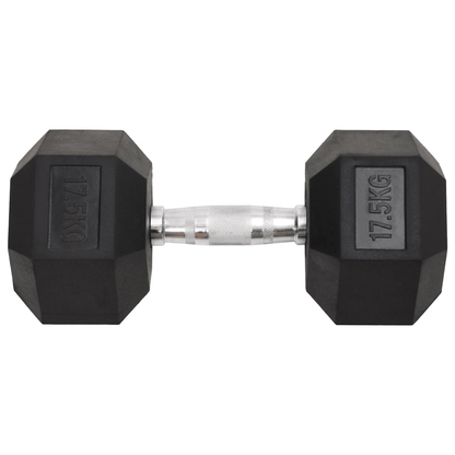 Dumbbell vidaXL 17.5 kg Rubber Coated Hex Dumbbell