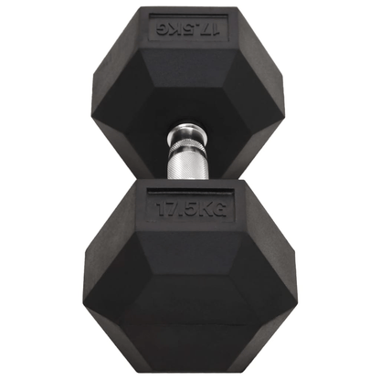 Dumbbell vidaXL 17.5 kg Rubber Coated Hex Dumbbell
