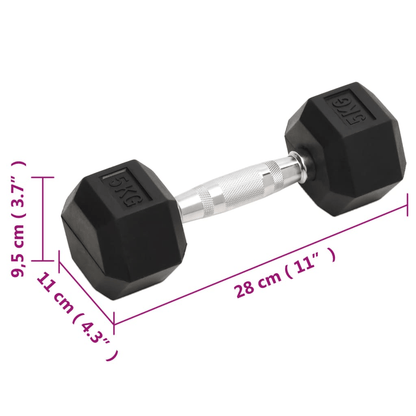 Dumbbell vidaXL 2 pcs 10 kg Cast Iron Dumbbells