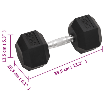 Dumbbell vidaXL 2 pcs 30 kg Cast Iron Dumbbells