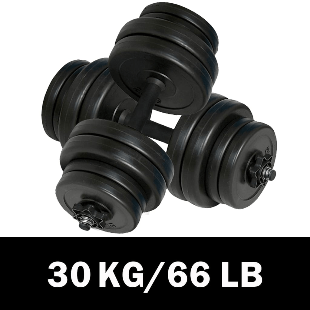 Dumbbell vidaXL Dumbbells 2x15 kg - Anti-Slip Handles & Secure Plates